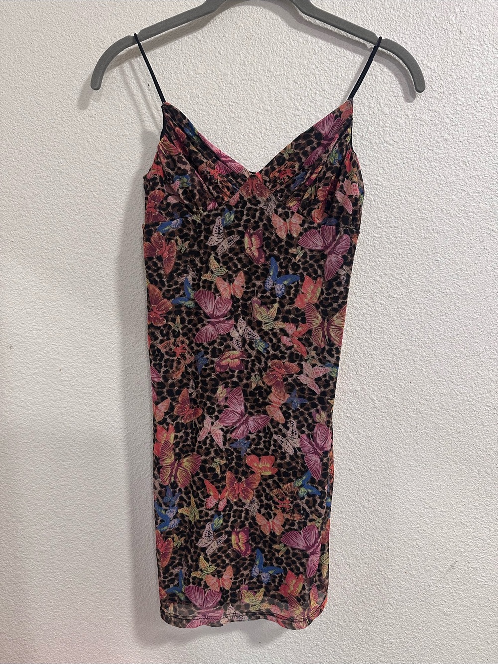 Floral Butterfly Slip Dress in Multicolor